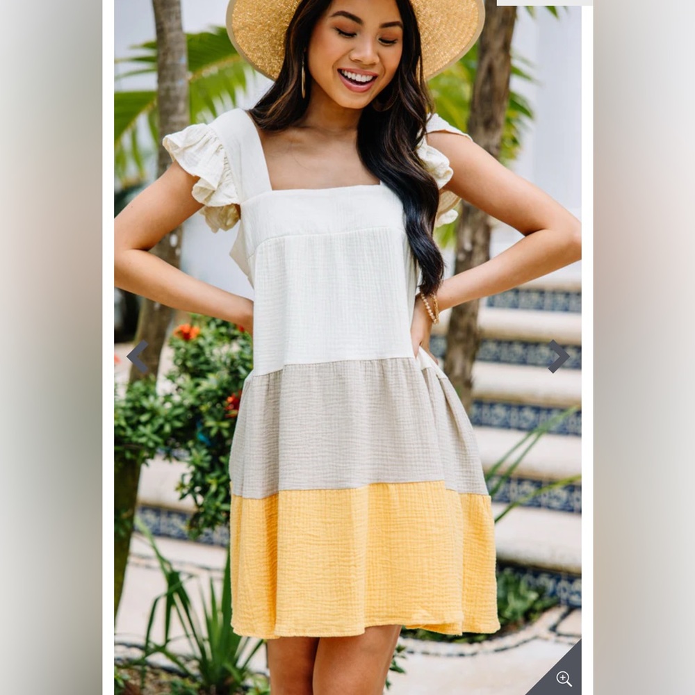 Colorblock babydoll dress